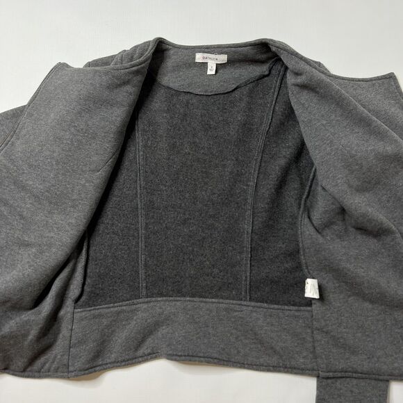 Athleta Gray Moto Jacket Size Small Belvedere Quilted Asymmetrical Zip - Picture 6 of 9